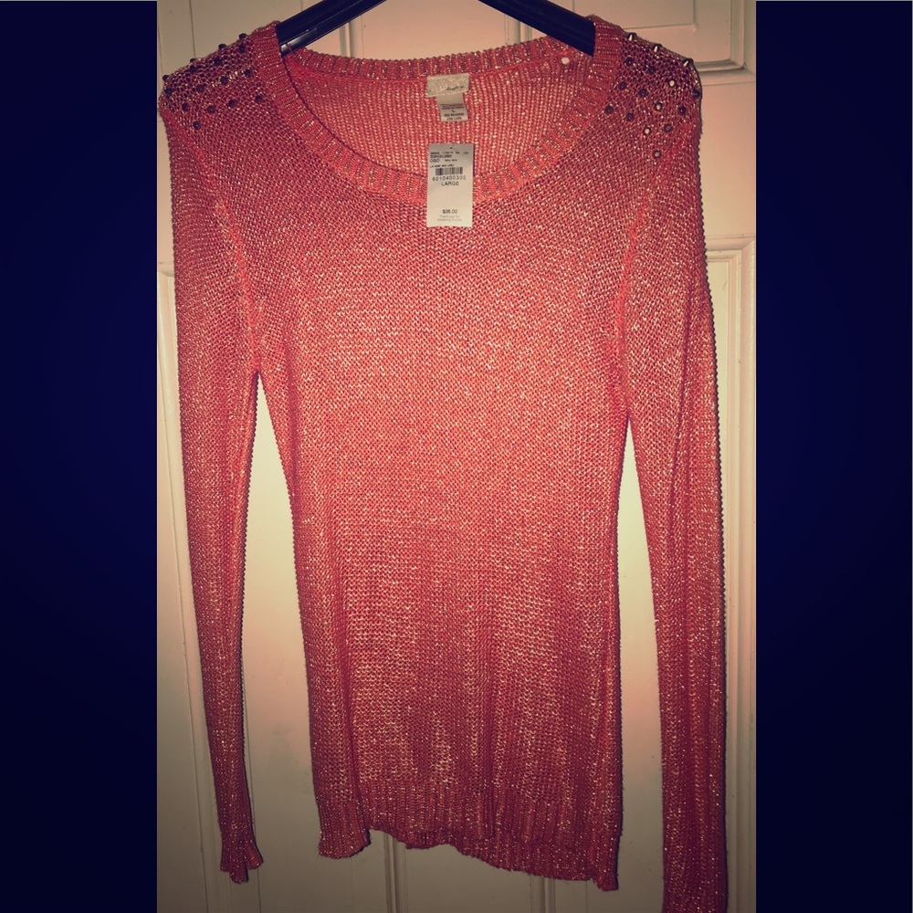 BUCKLE Knit sweater with gold stud shoulder detail